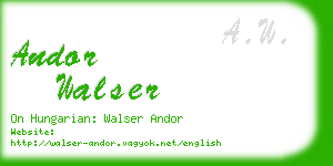 andor walser business card